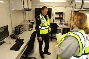 Lt. Keith Wall & Kamala Silva Wolfe in the Command Trailer