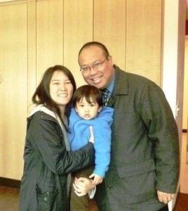 Mark Nagales with his wife Amy and their son Aidan