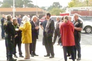 Mayor Garbarino and Councilmembers mingle with those attending the dedication