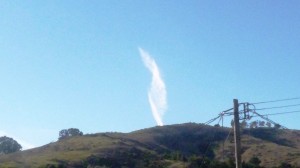 DNA Strand over Sign Hill