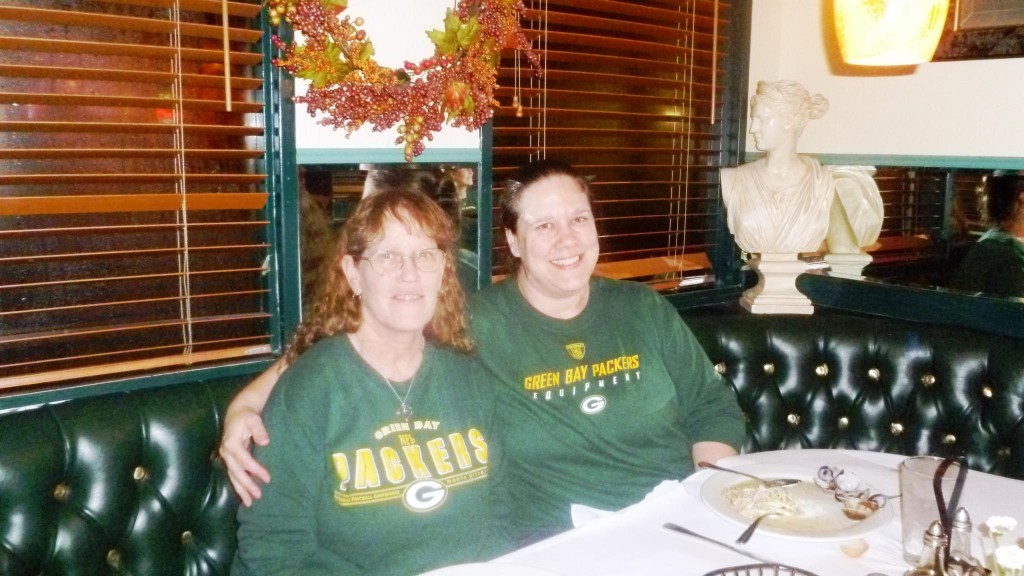 Packer fans enjoy a pre-game dinner at Buon Gusto's on Grand Avenue