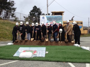 School boardmembers along with other dignitaries join in on the groundbreaking Photo Angelique Presidente