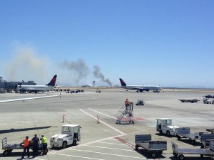 Boeing 777 Asiana flight crashed as it landed at SFO July 6, 2013 PHOTO Micah Grimes via twitter