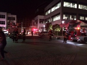 Hazmat clean up crews were still on hand at 8pm  Photo: Gary Cruz