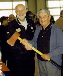 Retired Fire Capt Tom Galli with City  Councilmember Rich Garbarino at the SSFFD Training Tower Dedication Photo: Plymire-Schwarz House