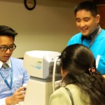 Alvin Chua and Victor Wong, MD Optometry doing glaucoma test 