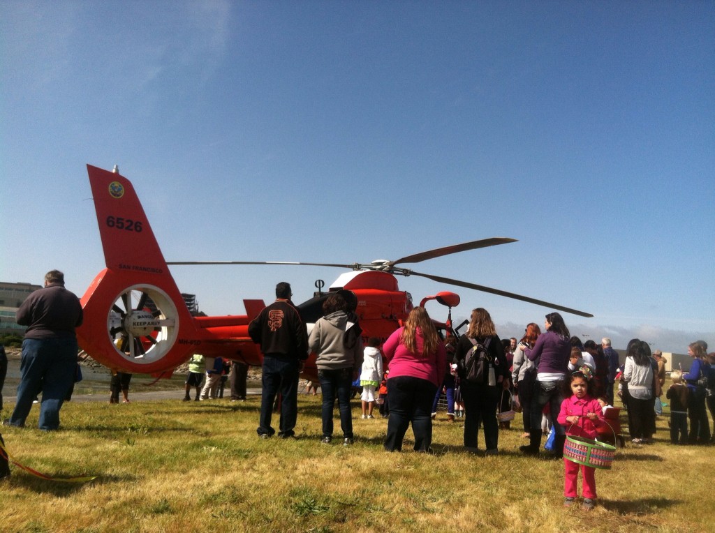 Waiting to tour the US Coast Guard Heli Photo: Ruth Vasquez