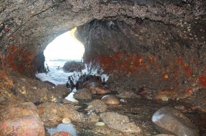 San Pedro Rock cave at minus tide. Always be mindful of the tides, they can move fast.  Photo: Mick Wedley 