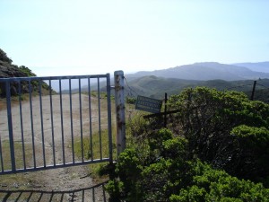 The locked gate at Montara Mountain prevents access into the sf watershed