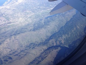 The view of Lake Pilarcitos from plane