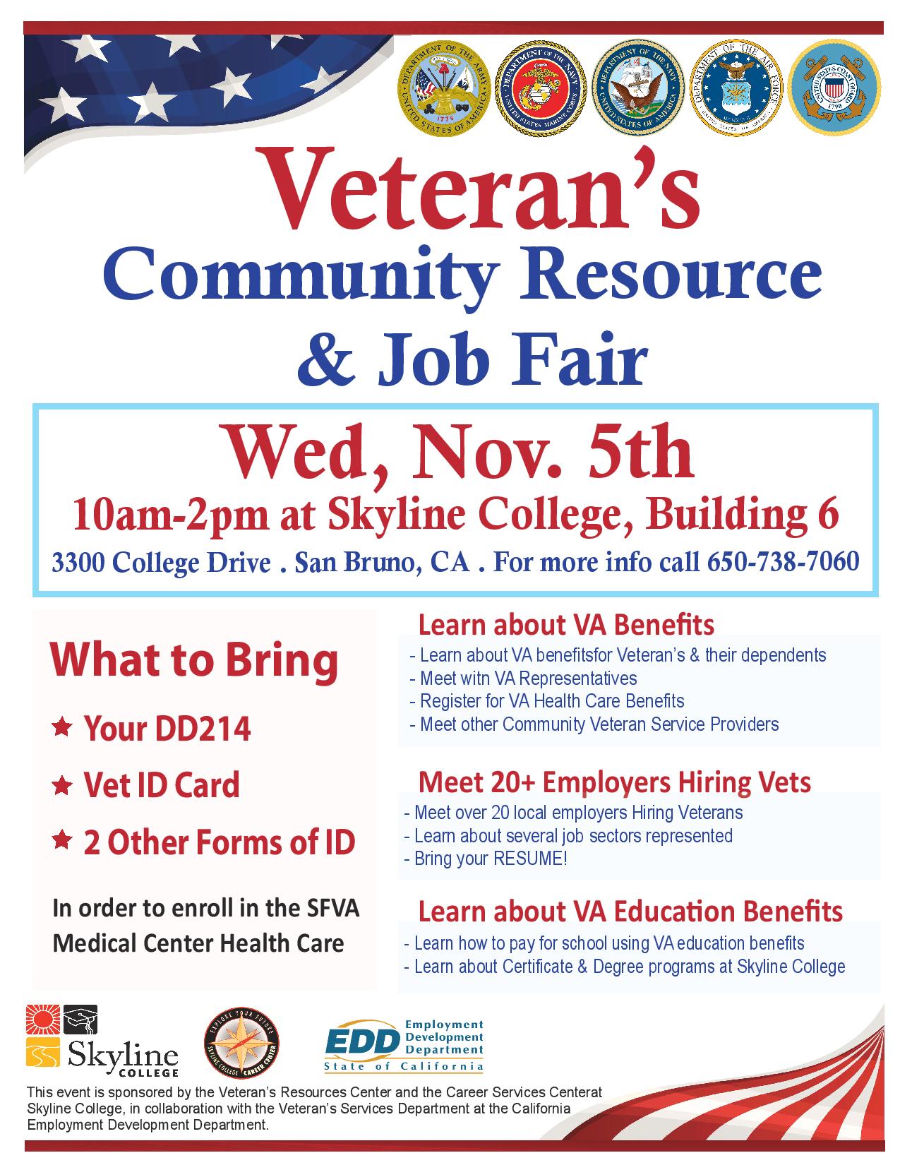 Skyline College To Host Veteran's Community Resource & Job Fair ...