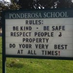 Ponderosa Elementary School sign