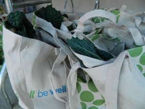 Kaiser provide bags of healthy Kale for the seniors attending