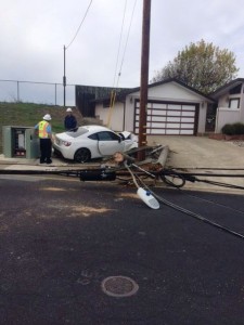 Phone & PGE lines were brought down in this accident Photo: SSFPD