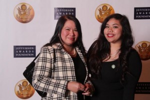 Patricia and her Mom, Jacqueline Manubay, in NYC where Patricia won in her division Education & Literacy