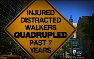 injured distracted drivers street sign