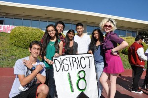 Freshman Class District and Effie Trinket posing for the 2nd Annual Hunger Games