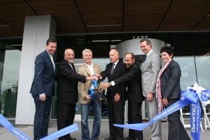 The ribbon cutting for Genentech's building 7 