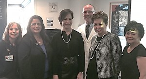 Stacey Wagner, KP SSF Public Affairs Director; Colma Councilmember Helen Fisicaro, Malou Aclan, RN, SSF KP, Raquel 'Rae' Gonzalez,Colma City Council, Dr. John Skerry, PIC SSF KP, Colma Mayor Joanne Del Rosario and Paulita Malay, 2015 ALLICE President