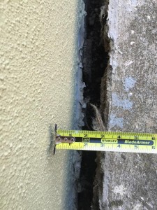 Ornellas started measuring the cracks between his home and the walkway