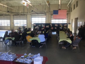 Students winning the Poster Contest enjoyed a BBQ at the Fire Statio with their families