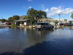 Tenant Restroom & Parking Area King Tide flooding at Oyster Point Marina—Wed., Nov. 25, 2015 Photo: S Brennan