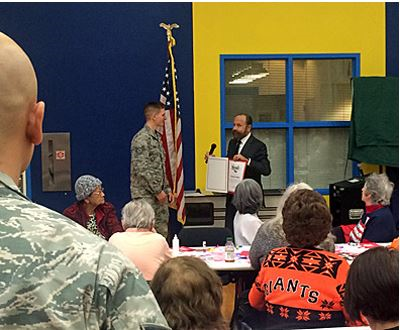 swearing-in ceremony at the center for Staff Sergeant Parker Imrie,