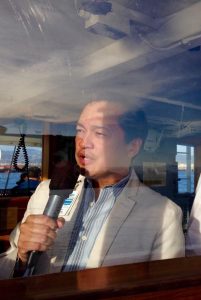 As part of my day job duties as Communications Manager for the Port, I provide the "live" narration of our free, summer harbor tours. = Robert Bernardo