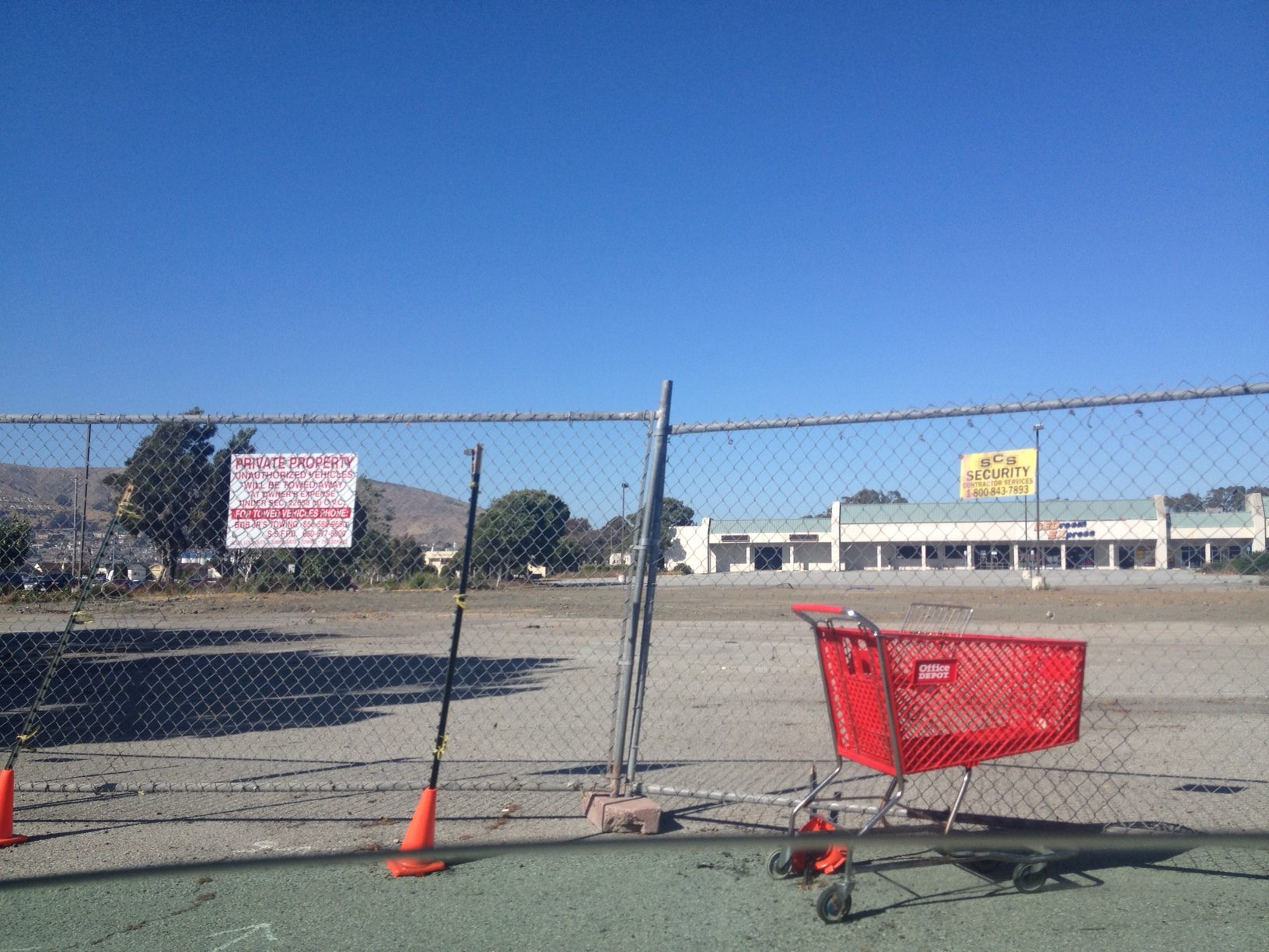 The bulldozers are gone after the demo of the Firestone bldg. 