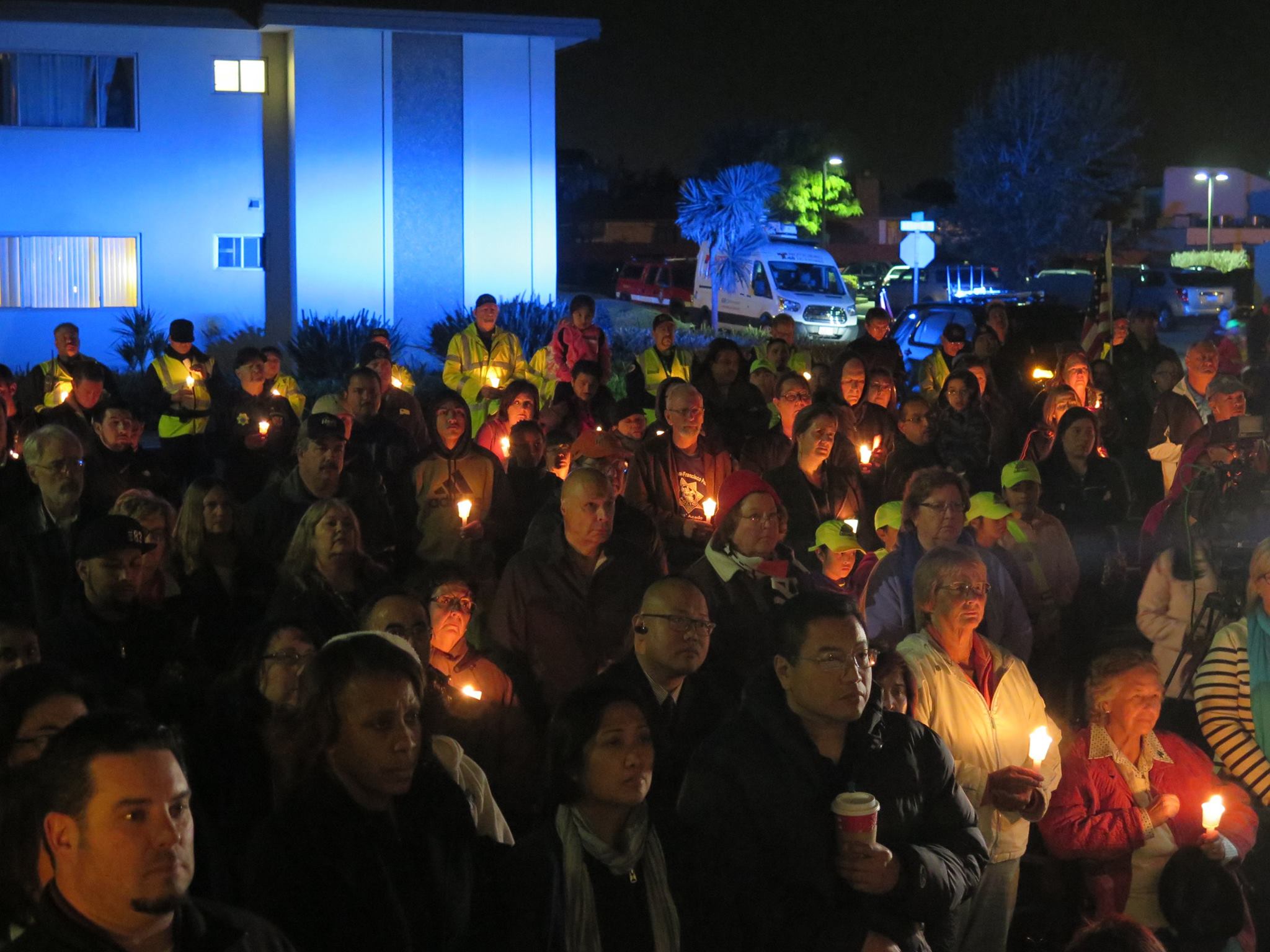 The crowds over filled the area causing police to close through access on Arroyo. Photo: SSFPD