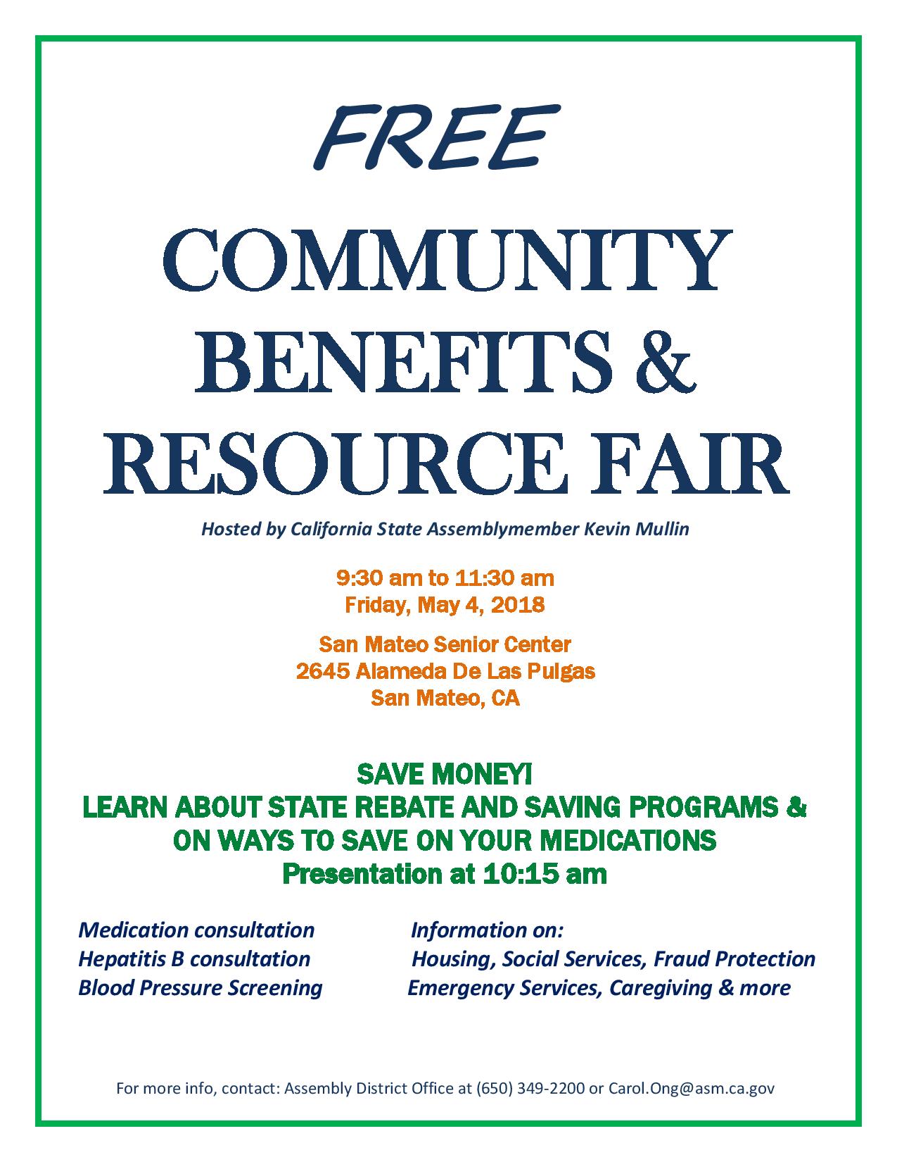 Community Benefits and Resource Fair Set For May 4th at San Mateo ...