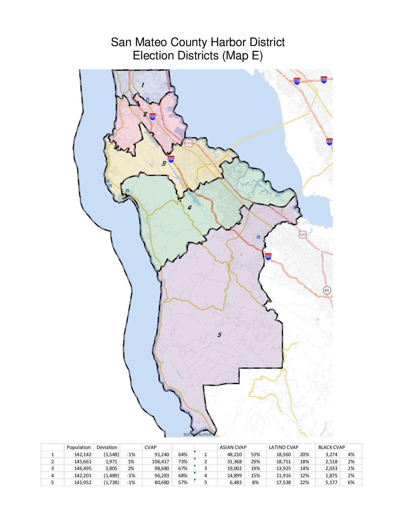 San Mateo County Harbor District District Map Selected Everything South City 3773