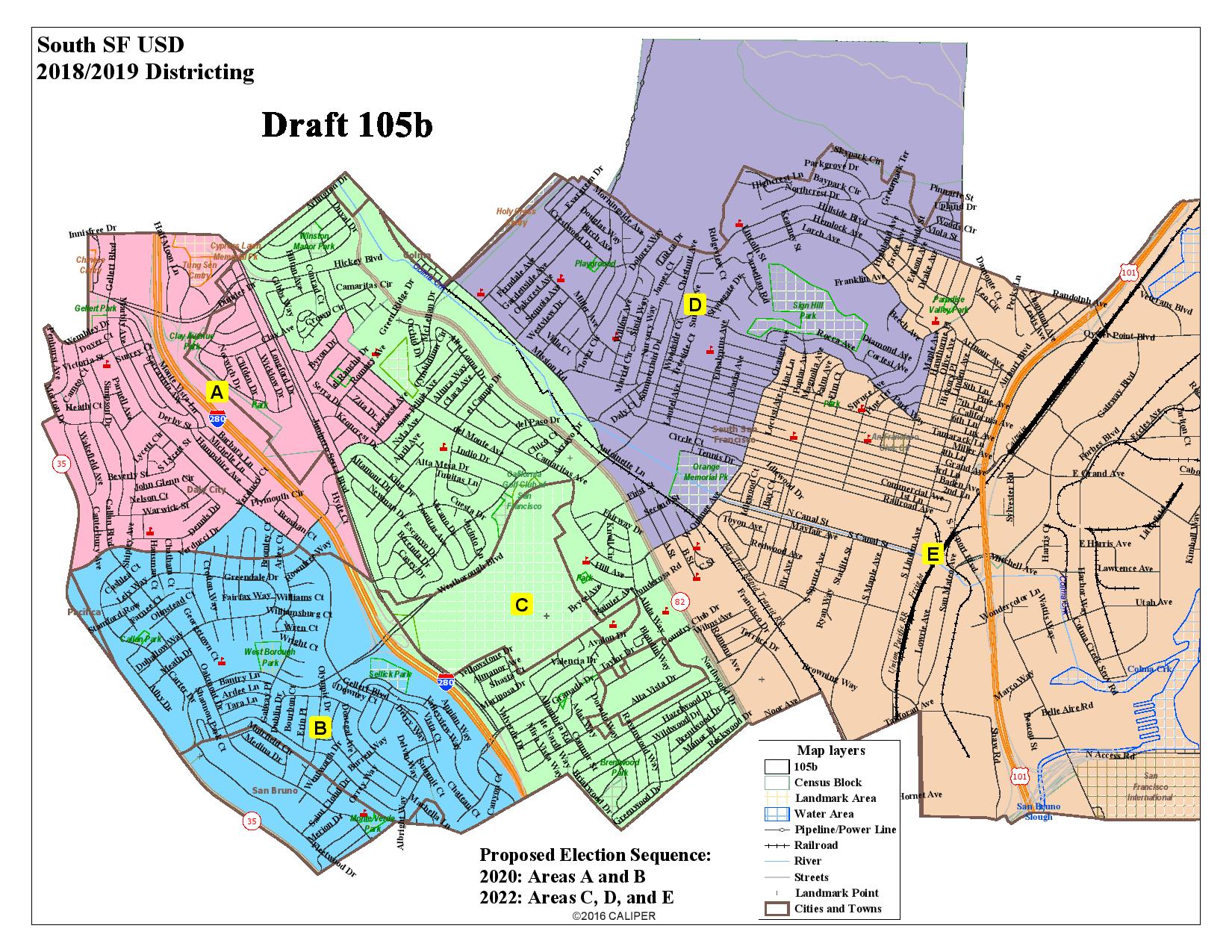 A map of a city and the proposed election sequence