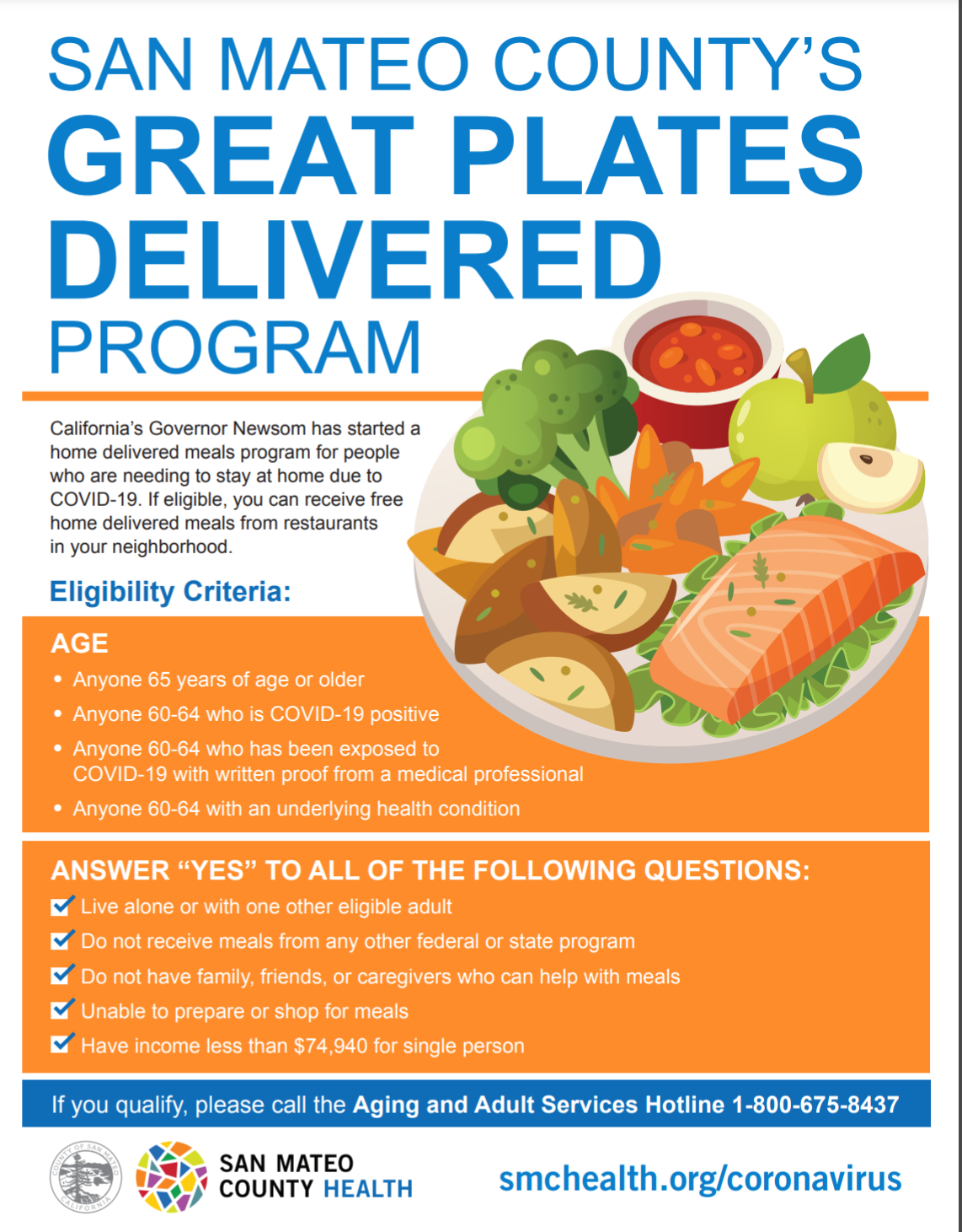 Great Plates Senior Meal Delivered Program Extended through Feb. 6th