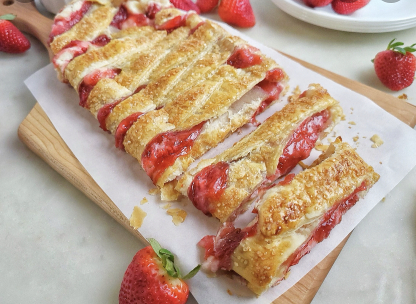 Cheese and Strawberry strude