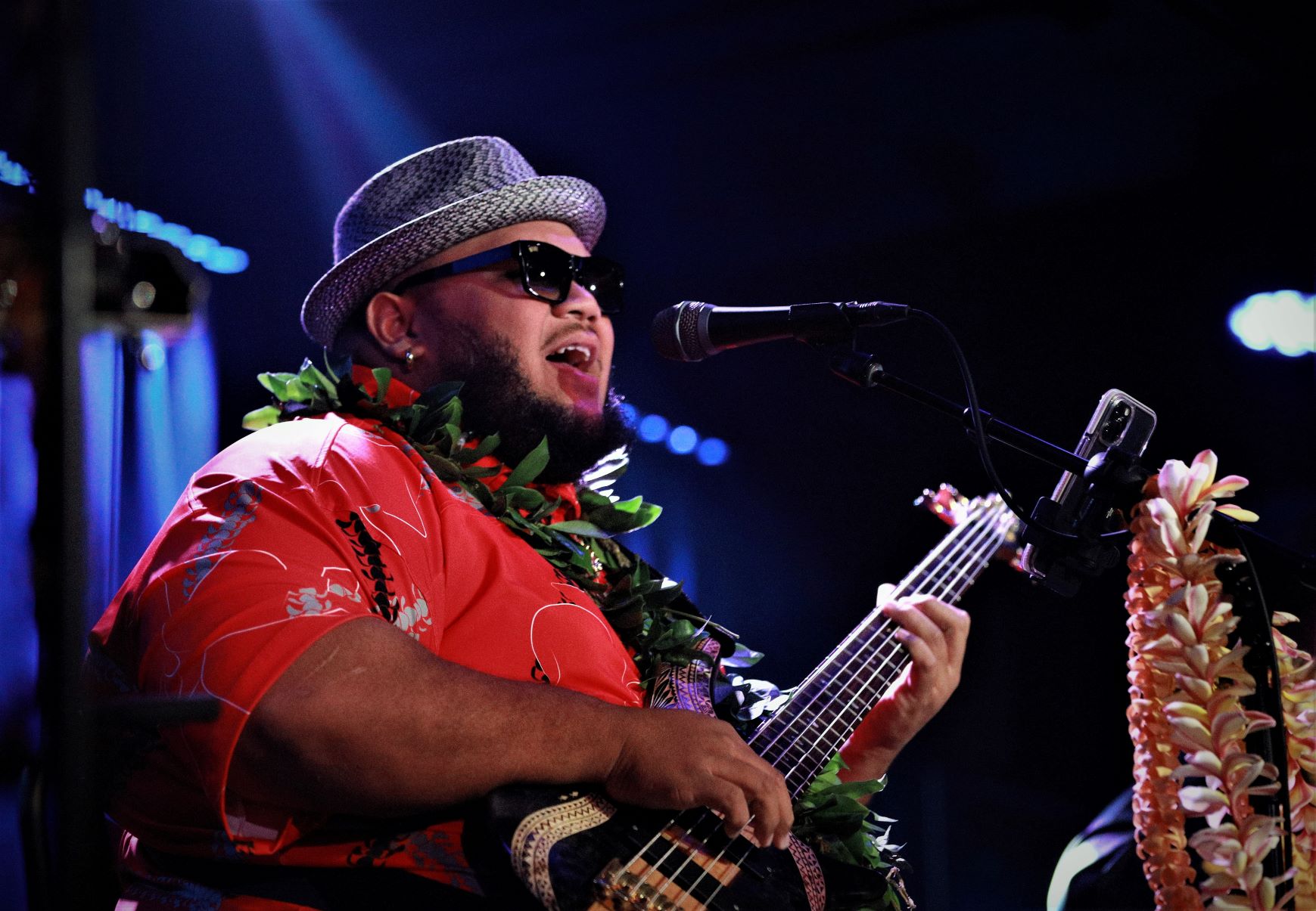 A man playing a guitar