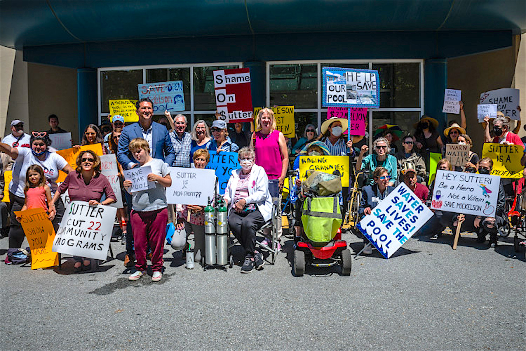 People holding placards