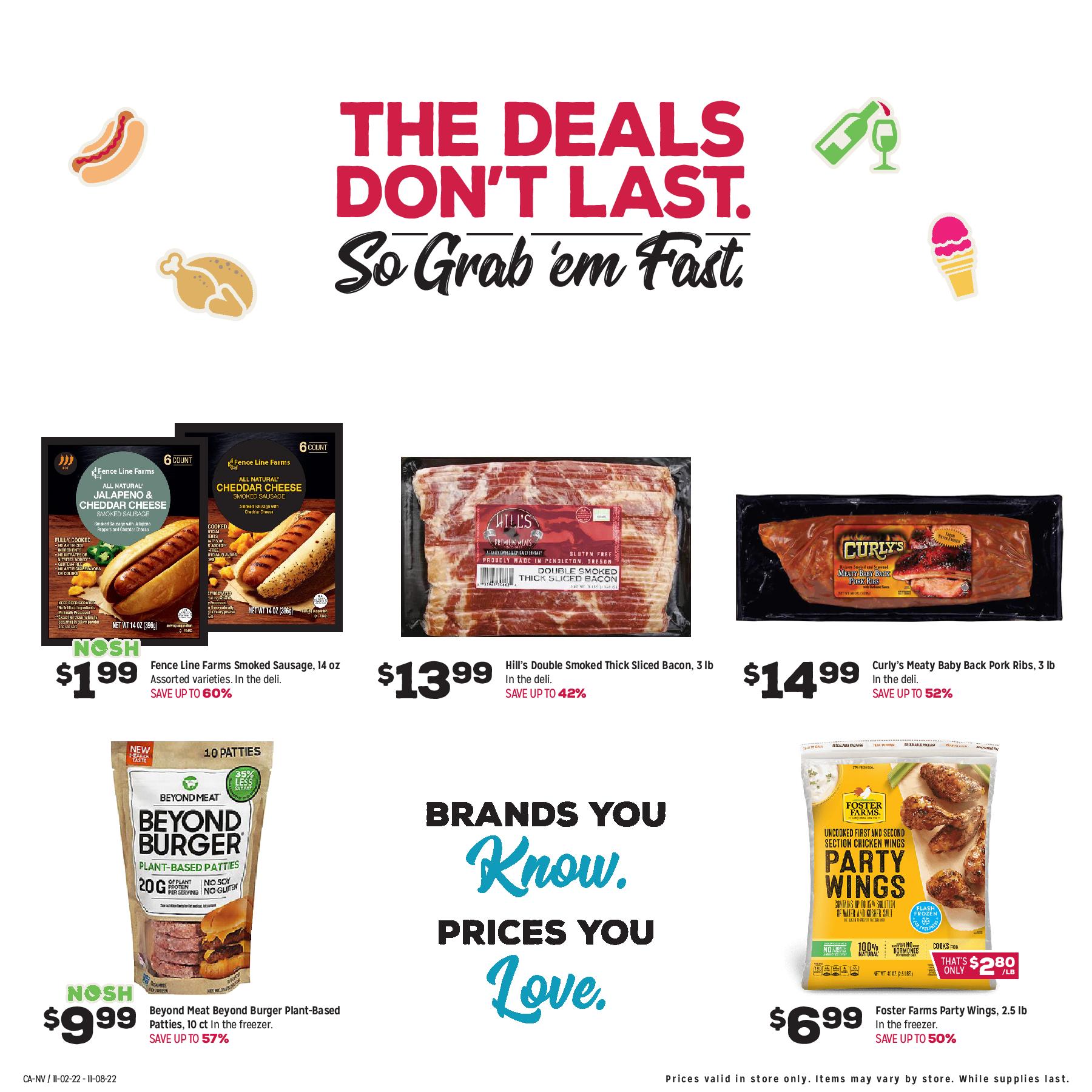 Grocery Outlet flyer, meat products