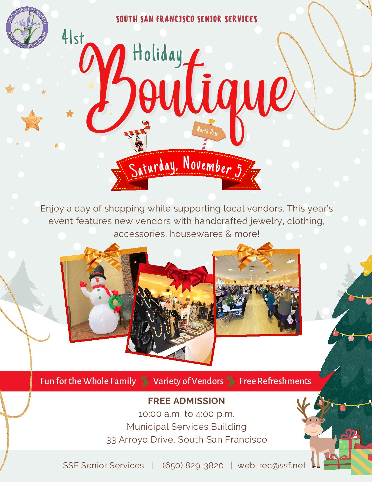 Poster for the 41st Holiday Boutique 2022