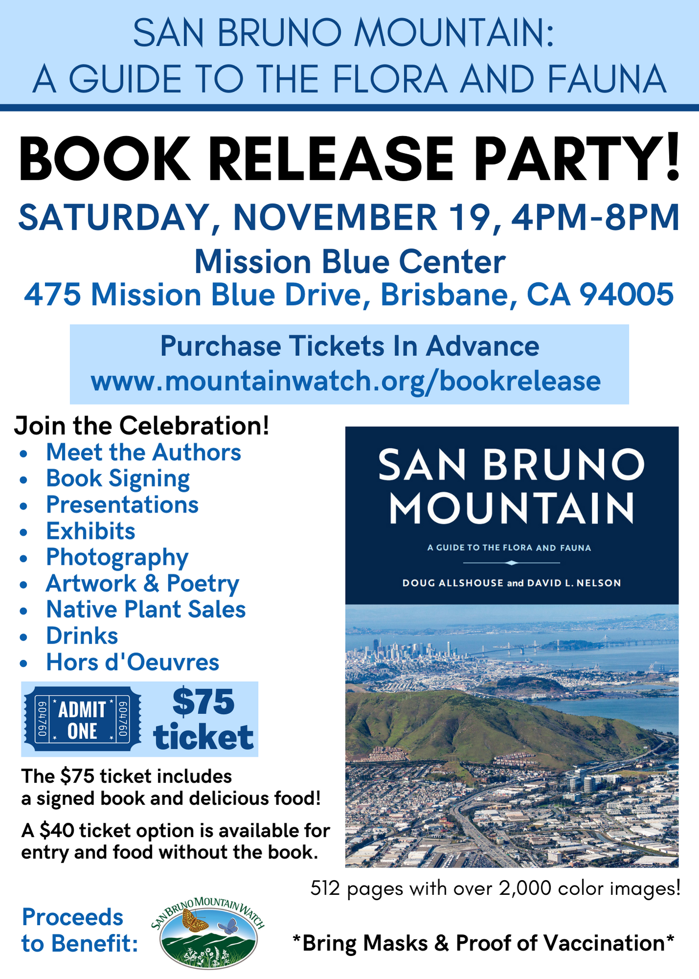 San Bruno Mountain book release party flyer