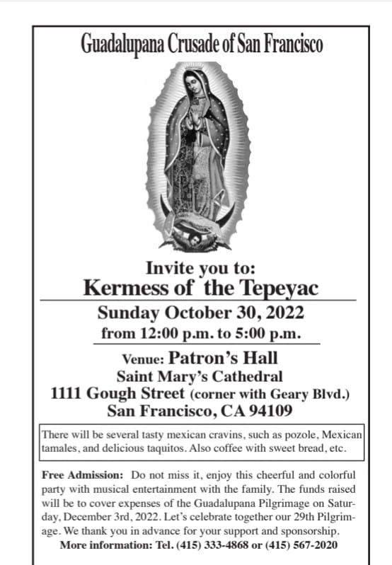 Flyer for the Kermess of the Tepeyac