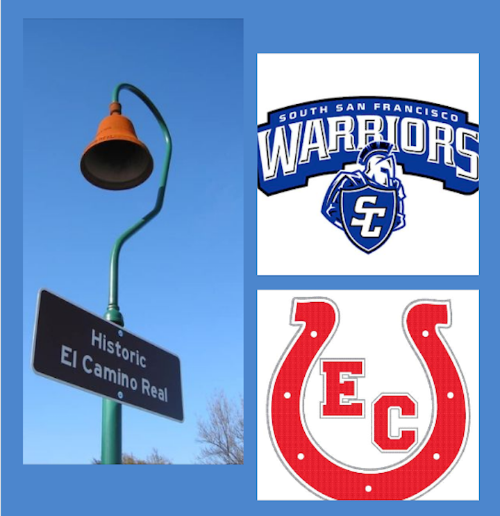 Collage of a light post and two teams