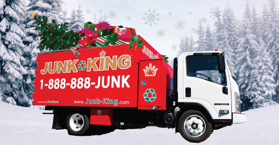 A graphic of a Junk King truck with many toys